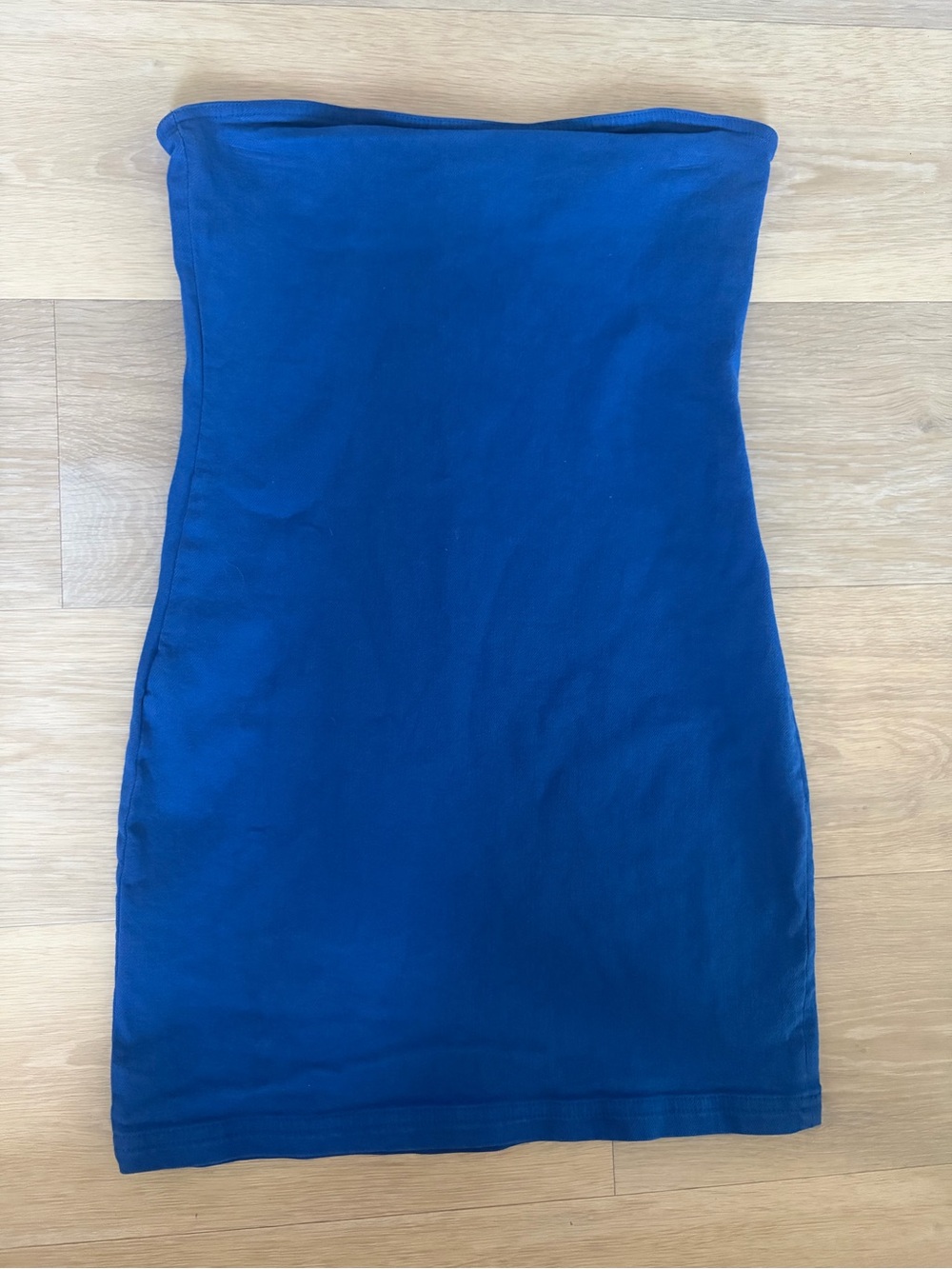 Zara Cobalt Blue Strapless Bodycon Mini Dress Size Small